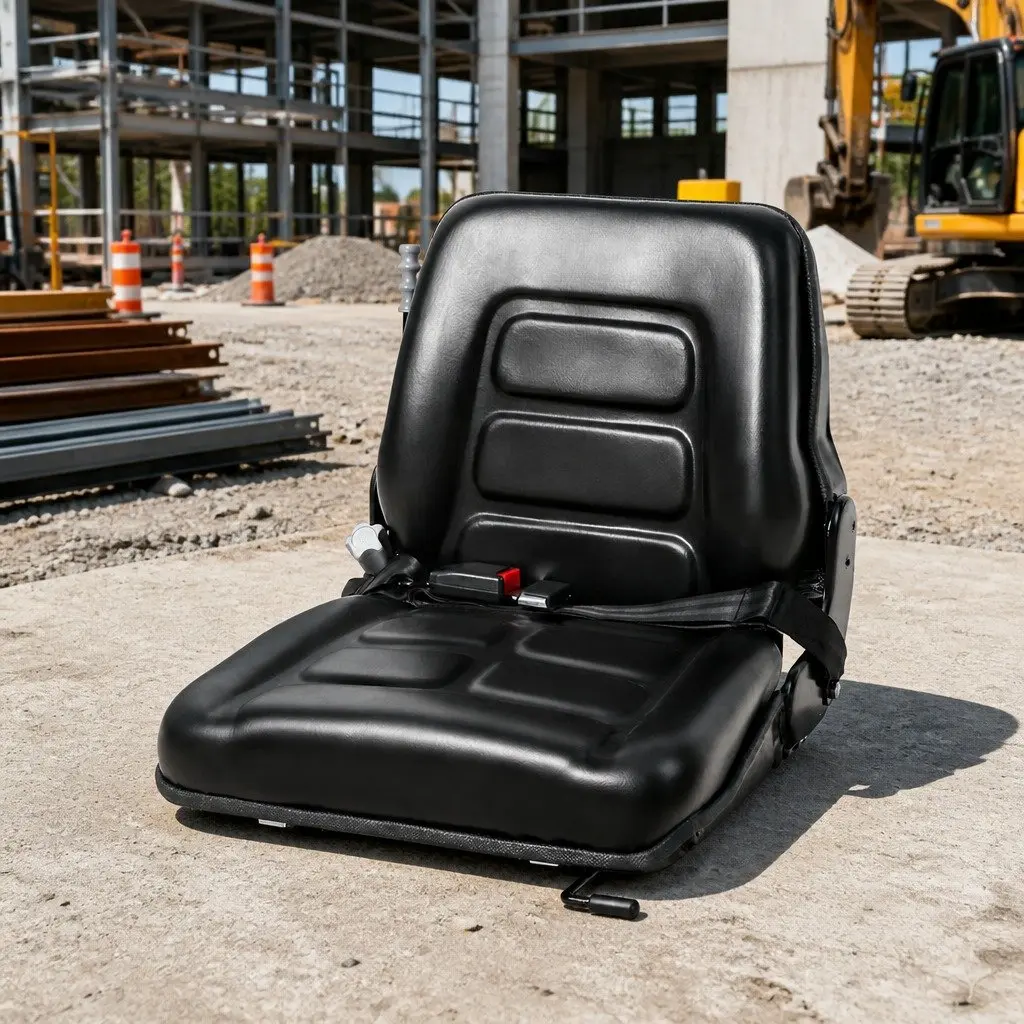 Universal Tractor Seat Heavy Machinery Equipment Black PU Adjustable Suspension
