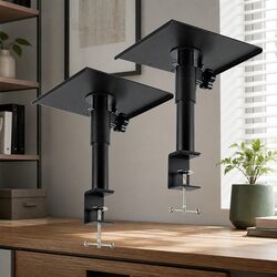 Space-Saving Speaker Stands with Adjustable Height and Rotation