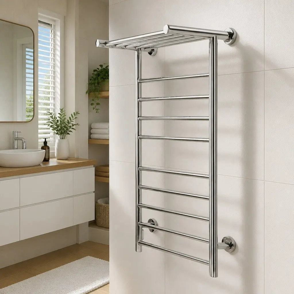 Electric Heated Towel Rail 14 Bars Wall Mounted Stainless Steel Quick Heat Up