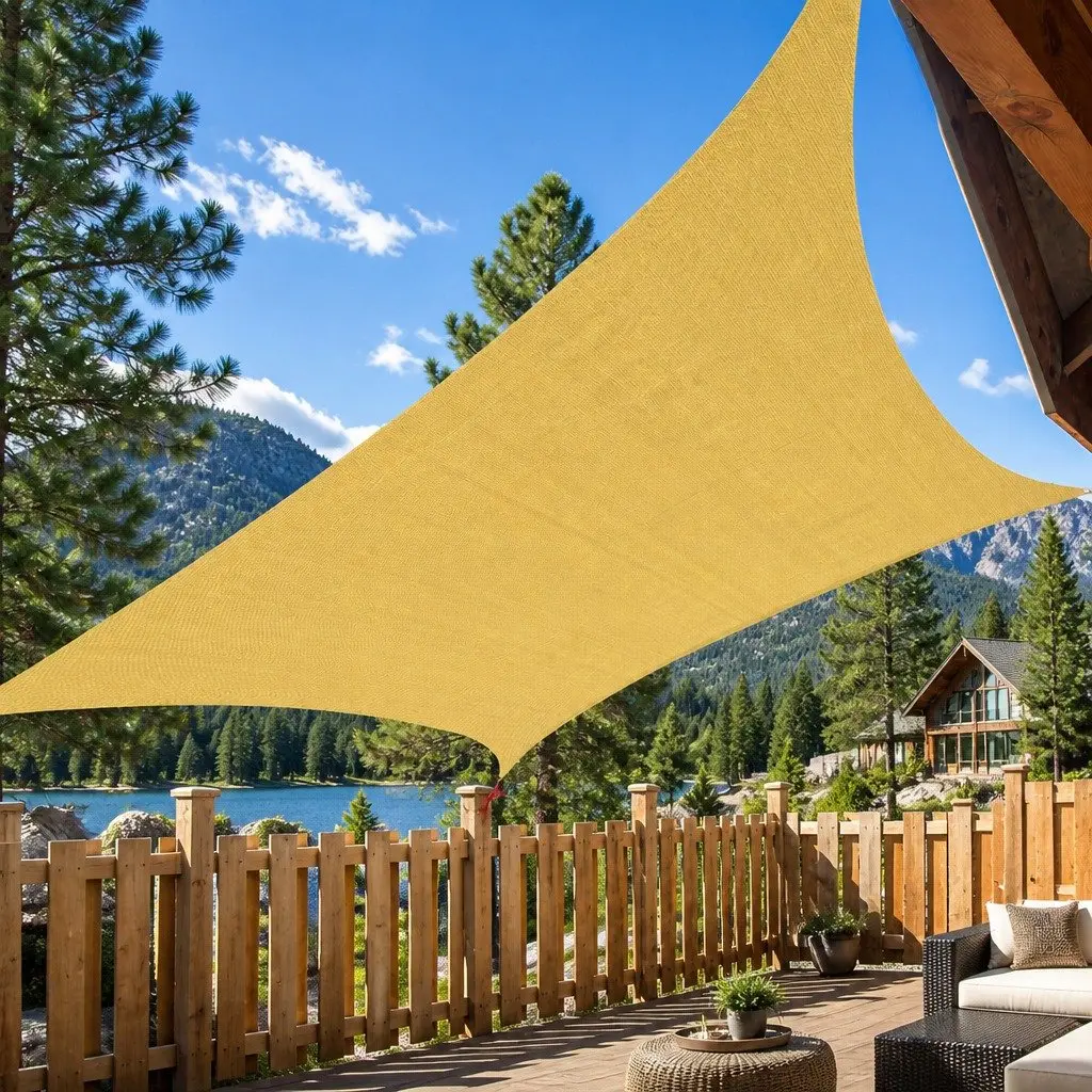 Rectangular Shade Sail 3.6m x 3.6m UV Protection Breathable Knitted Material Outdoor Canopy