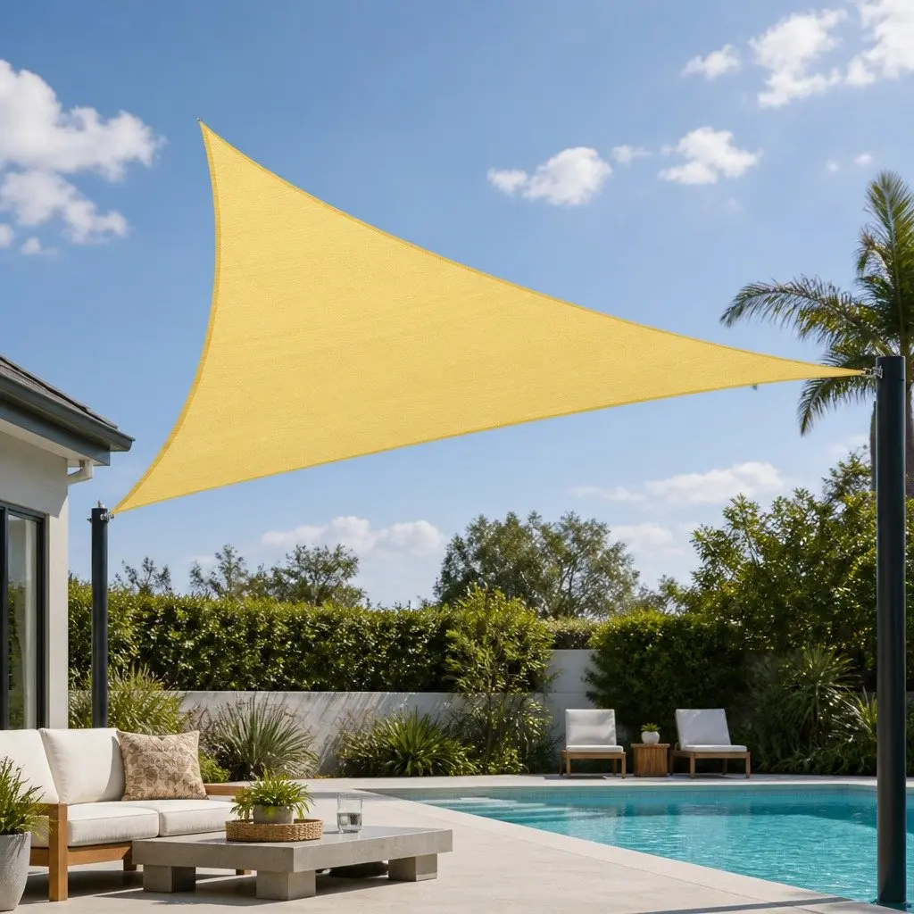 Triangle Shade Sail 3.6x3.6x5M UV Protection Outdoor Awning Sun Shade Garden Patio Sand
