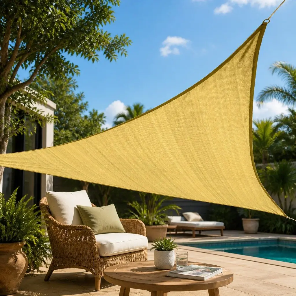 Triangle Shade Sail 3.6x3.6x5M UV Protection Outdoor Awning Sun Shade Garden Patio Sand