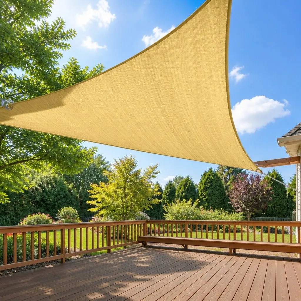 Triangle Shade Sail 3.6x3.6x5M UV Protection Outdoor Awning Sun Shade Garden Patio Sand