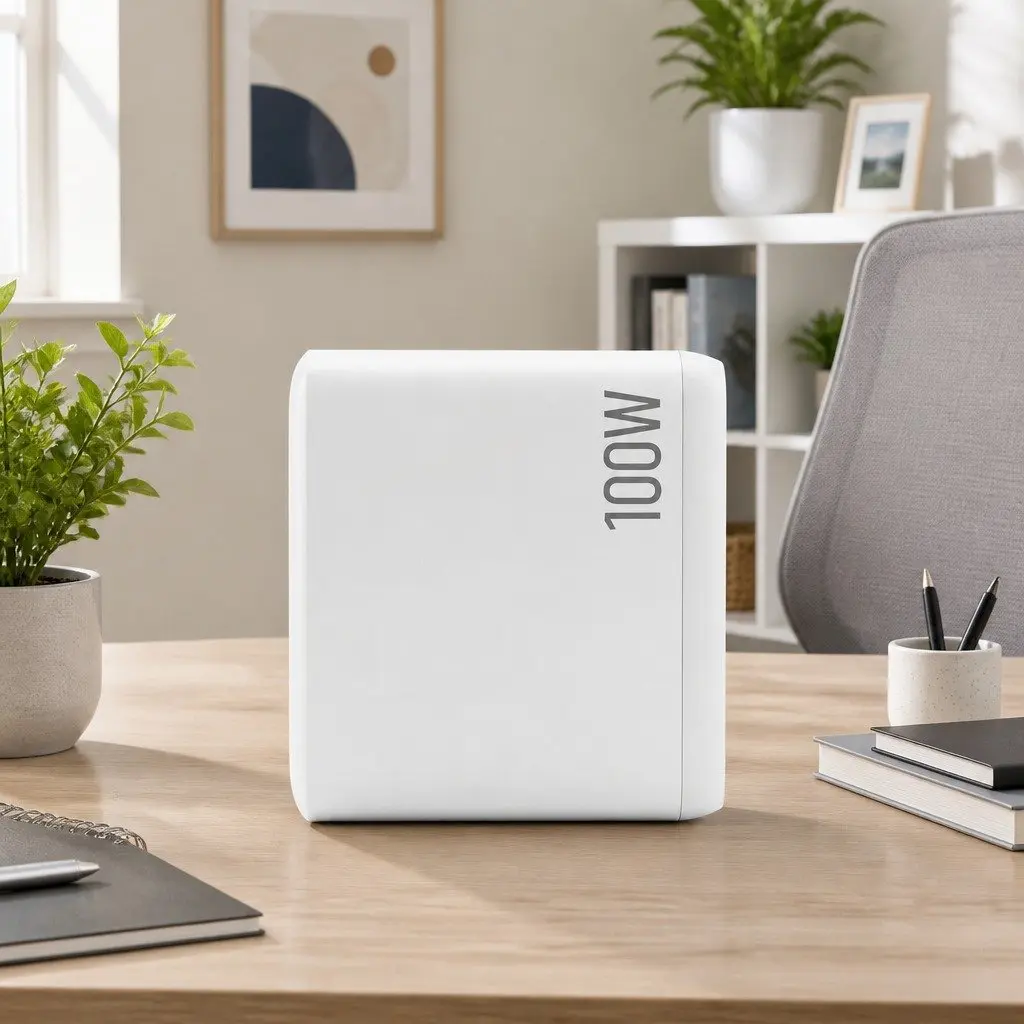 USB C Charger 100W 4 Port Fast Charging Station Desktop GaN Power Adapter White