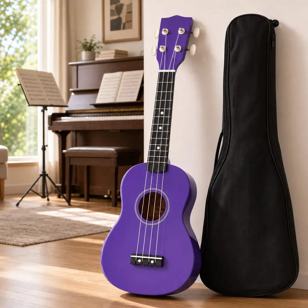 Soprano Ukulele 21 Inch Beginner Acoustic Small Guitar Kids Adults Purple