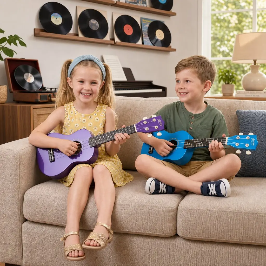 Soprano Ukulele 21 Inch Beginner Acoustic Small Guitar Kids Adults Purple