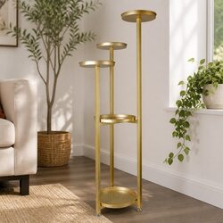 5 Tier Metal Plant Stand Indoor Outdoor Flower Pot Rack Display Shelf Gold Large