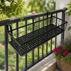 Space-Saving Black Plant Stand for Your Home and Garden