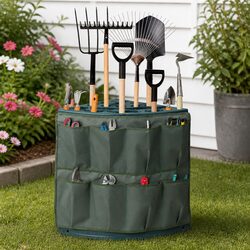 Garden Tool Rack Storage Shed Organizer 27 Slots Weatherproof Space-Saving