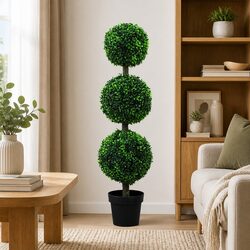Enhance Your Space with Lifelike Boxwood Ball Topiary Trees