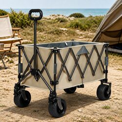 3-Tier Folding Trolley with All-Terrain Wheels for Outdoor Fun