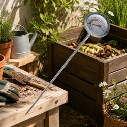 90cm Soil Thermometer Compost Probe 0-120°C Measuring Range Stainless Steel