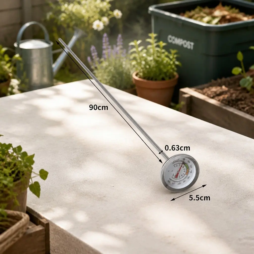 Soil Thermometer 90cm Stainless Steel 0-120°C Measuring Range