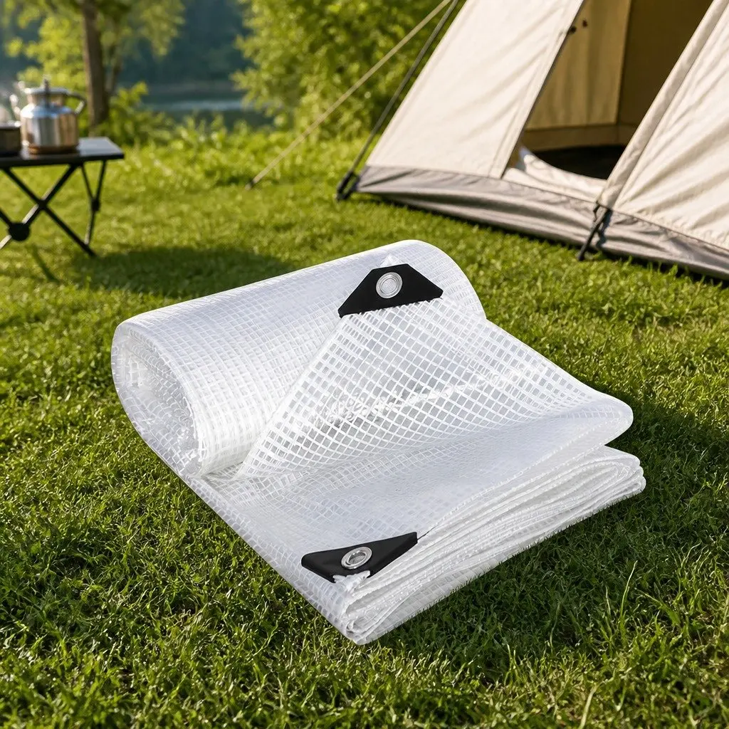 Clear Heavy Duty Tarpaulin 200GSM Waterproof Shelter with UV Protection for Camping and Outdoor Use