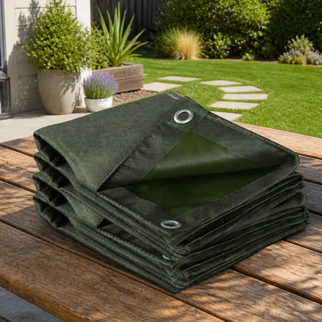 Heavy Duty Green Tarpaulin 2x3 Meter Waterproof Polyester Canvas All Weather