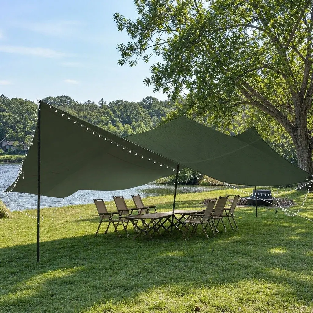 Heavy Duty Green Tarpaulin 2x3 Meter Waterproof Polyester Canvas All Weather