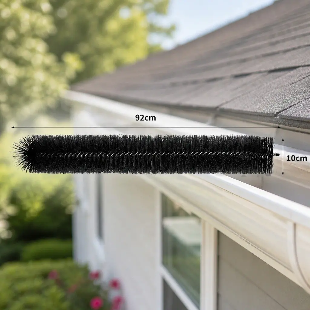 Gutter Brush Guard 10cm Diameter Nylon Leaf Debris Blocker Heavy Duty