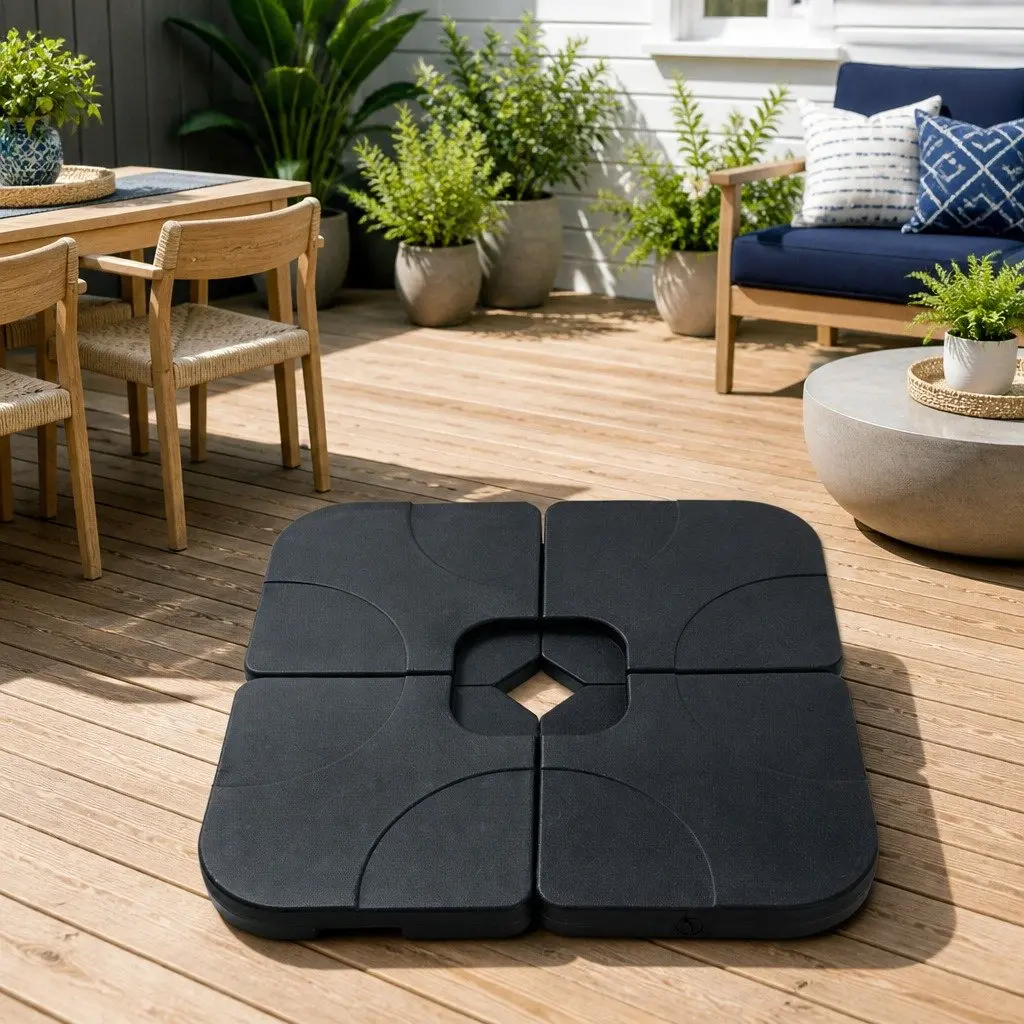 Outdoor Umbrella 3m Octagonal Side Post UV Protection Beige Canopy with Base