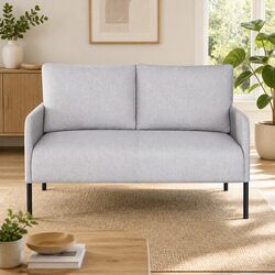 2-Seater Armchair Sofa in Grey Linen for Stylish Spaces