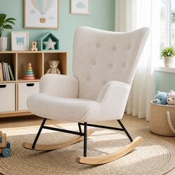 Stylish Boucle Upholstered Rocking Chair for Any Room