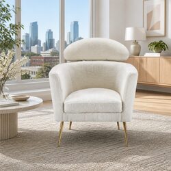 Elevate Your Living Space with a White Boucle Accent Chair