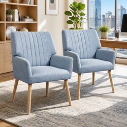 Enhance Your Living Space with Grey Faux Fabric Chairs