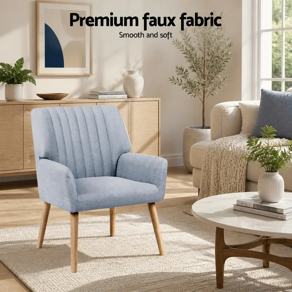 Armchair Grey Fabric Comfortable Lounge Chair Relaxation Seat Home Furniture