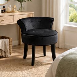Enhance Your Bedroom with a Black Velvet Vanity Stool