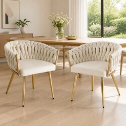 Beige Velvet Armchairs for Stylish Dining and Living Spaces