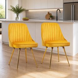Enhance Your Dining Area with Velvet Scallop Chairs Set of 2