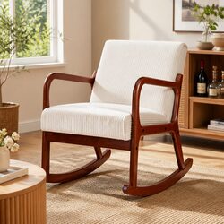 Beige Rocking Armchair for Chic Modern Spaces