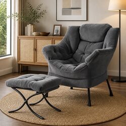 Enhance Your Space with Velvet Armchair and Ottoman