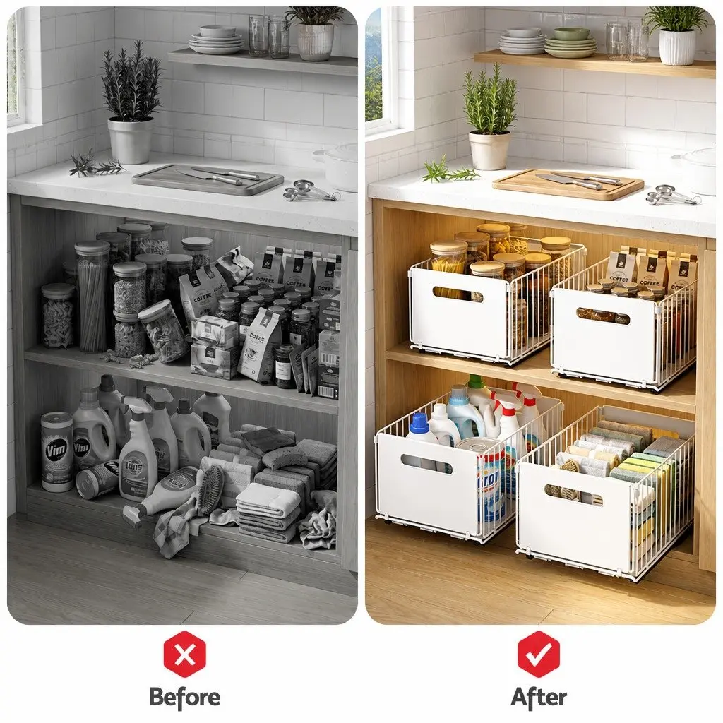 4 Foldable Pull Out Drawers