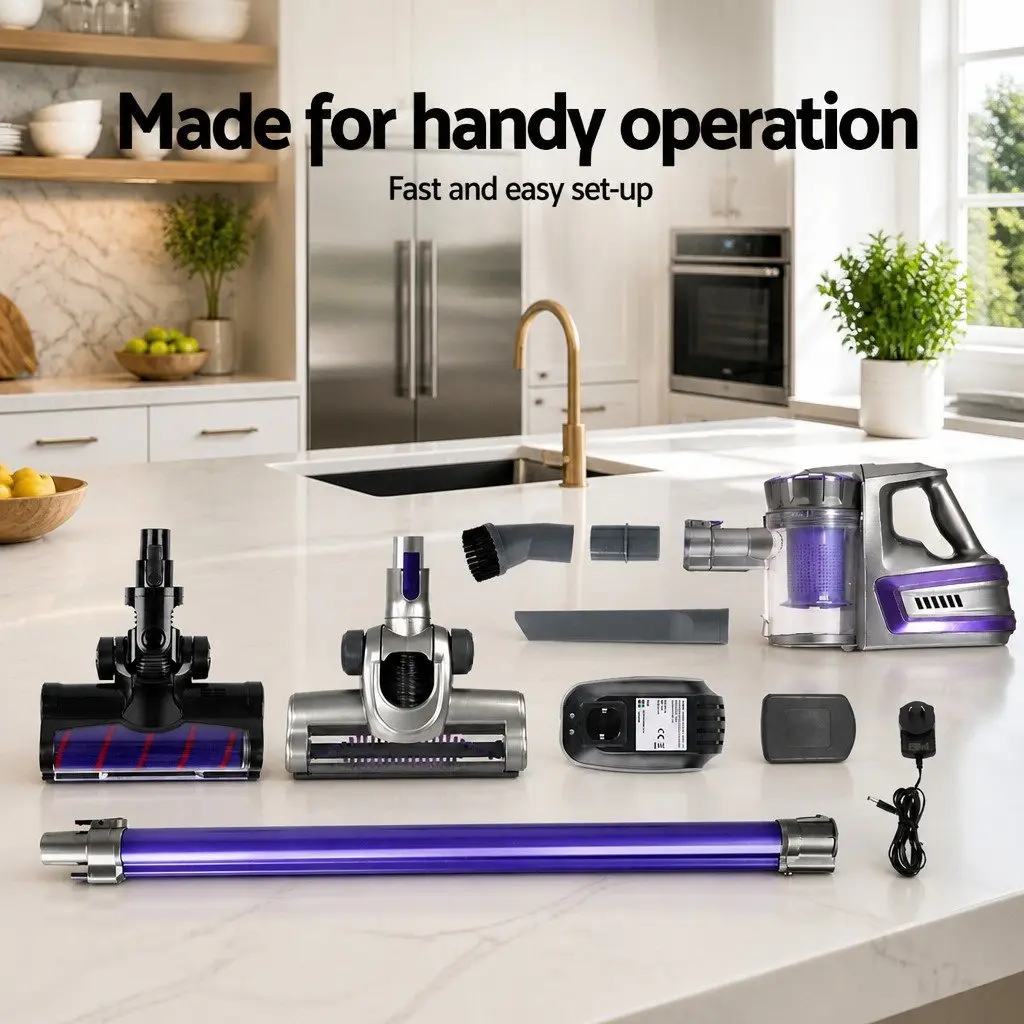 Stick Vacuum Cleaner Cordless Handheld Motorised Roller Brush Lightweight 150W
