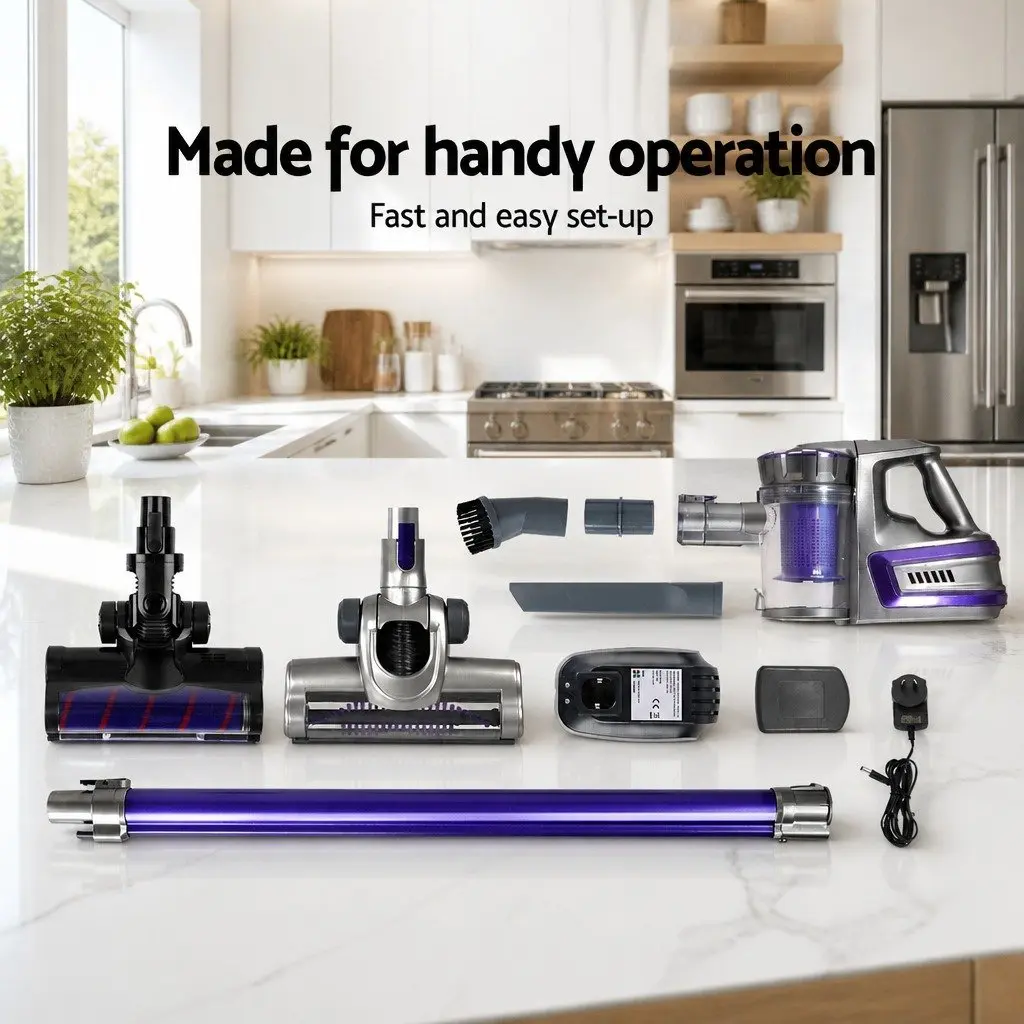 Stick Vacuum Cleaner Cordless Handheld Motorised Roller Brush Lightweight 150W