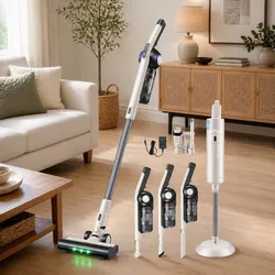 Cordless Vacuum Cleaner Auto-Empty Dust Station 18kPa Suction LED Floor Head