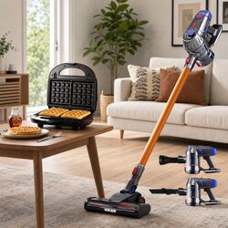 Convenient Cordless Vacuum and Versatile Sandwich Maker Combo