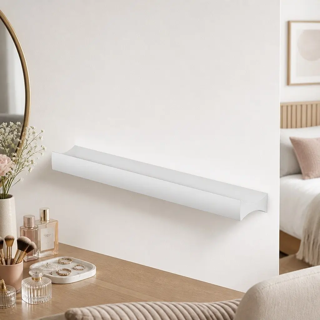Vanity Desk Dressing Table with LED Lights Adjustable Brightness Storage Drawers Shelves