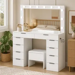 Elevate Your Space with Our LED Makeup Vanity Desk