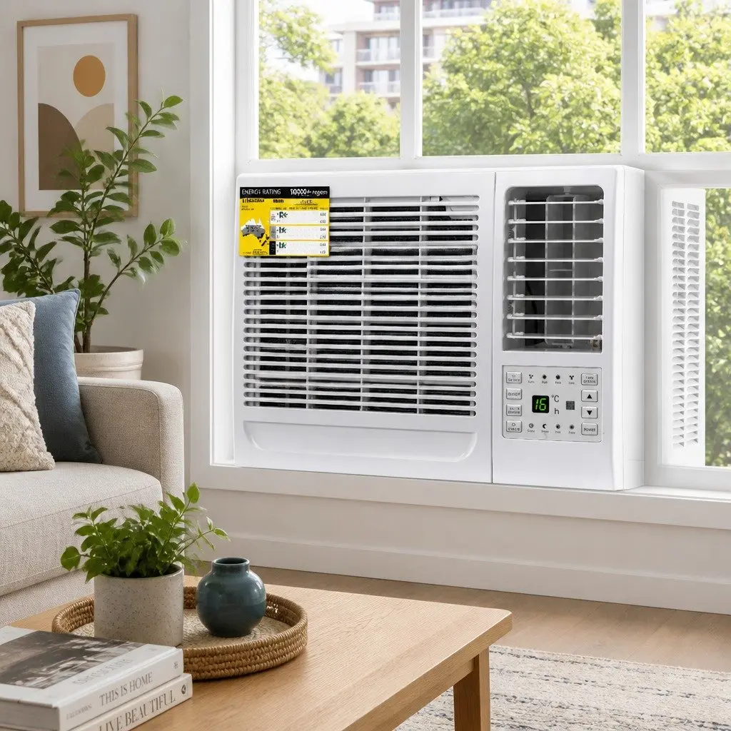 Window Air Conditioner 1.7kW Portable Cooling Unit Remote Control LED Panel