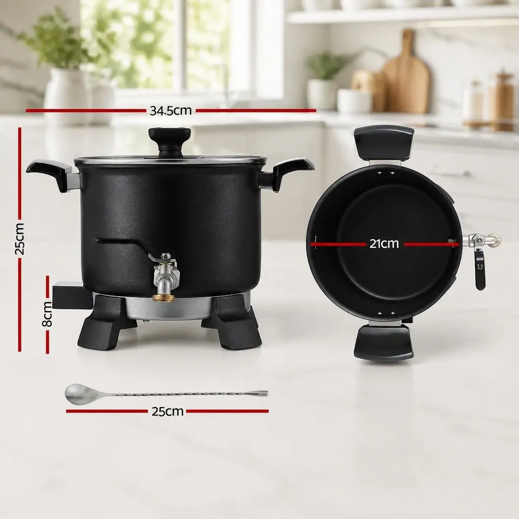 5L Wax Melter Electric Melting Pot 1200W Quick Pour Spout Black