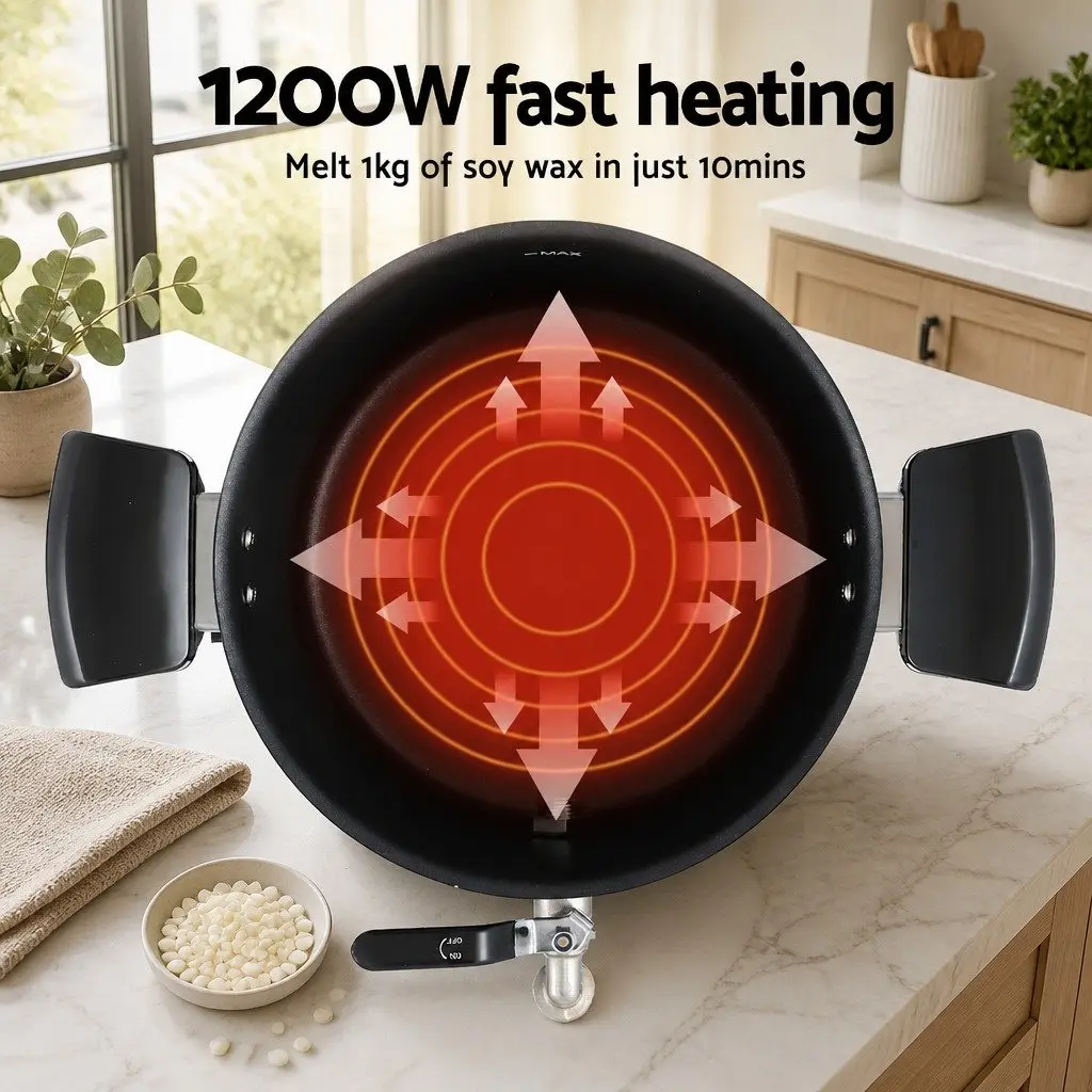 5L Wax Melter Electric Melting Pot 1200W Quick Pour Spout Black