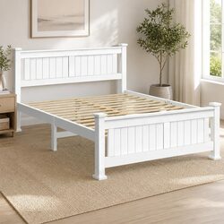 Elevate Your Bedroom with Our Double Bed Frame in White