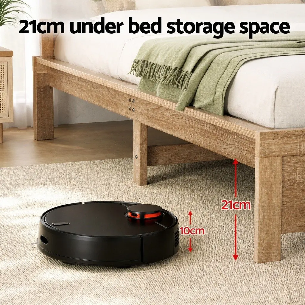 Single Bed Frame Walnut Colour Wooden Base Durable Construction for Adults Kids Bedroom
