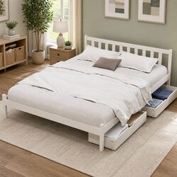 Queen Size Bed Frame with Storage Drawers for a Cozy Bedroom