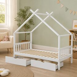 Charming House Design Kids Bed Frame with Storage Drawers