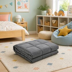 Comfortable Weighted Blanket for Kids - 2.3kg Grey