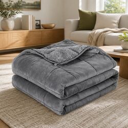 Grey Dual-Sided Weighted Blanket Enhancing Comfort