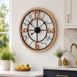 Elegant 60cm Wall Clock with Large Arabic Numerals