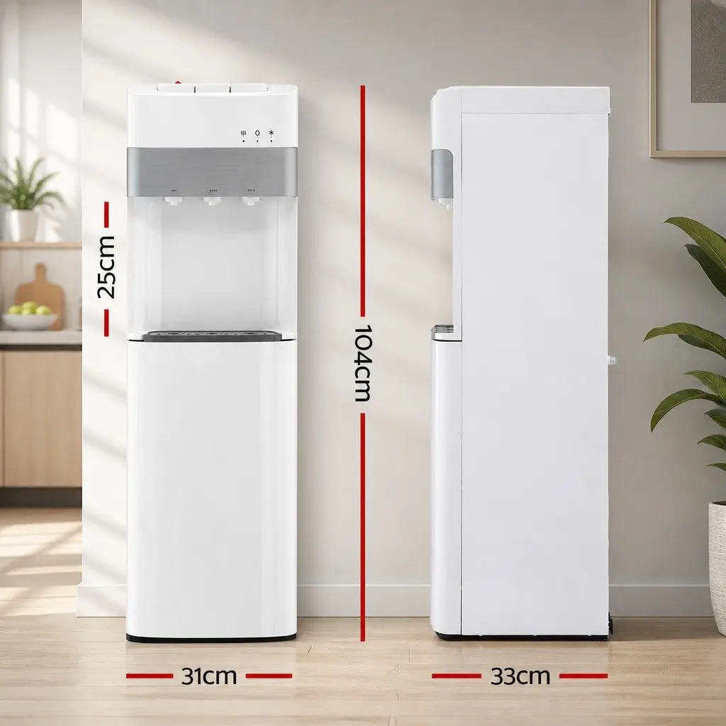 Water Dispenser Bottom Loading Three Taps Hot Cold Normal Temperature